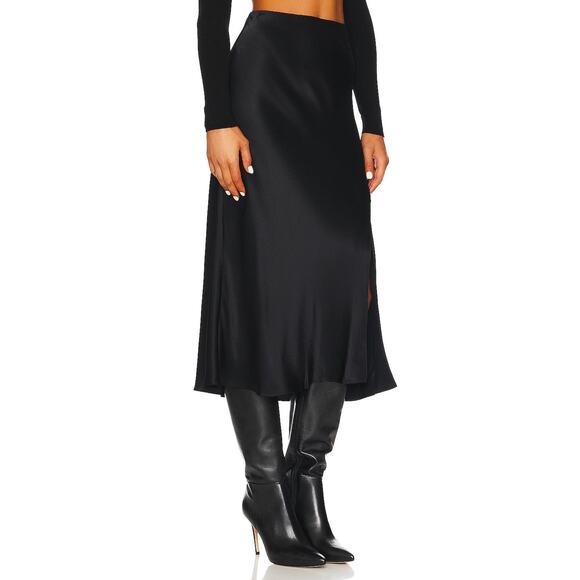 Rails Maya Midi Skirt In Black Side Slit - S - Picture 2 of 6